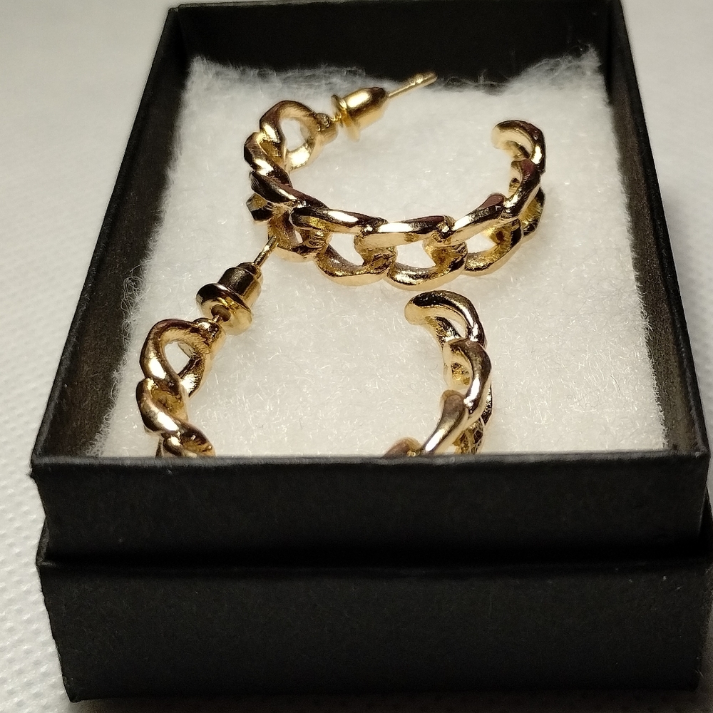 Gold Chain Casual Minimalist Earrings NWT